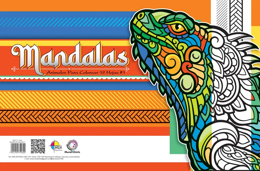 Mandalas Animales #1 (LIBC2-17) — Mandala con motivos de animales para relajación, concentración y arte.