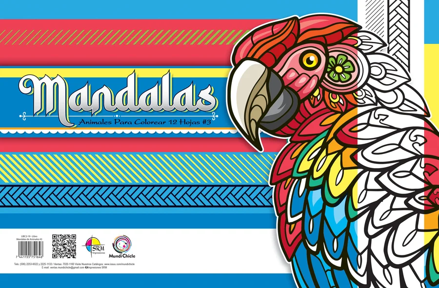 Mandalas Animales #3 (LIBC2-19) — Mandala con motivos de animales para relajación, concentración y arte.
