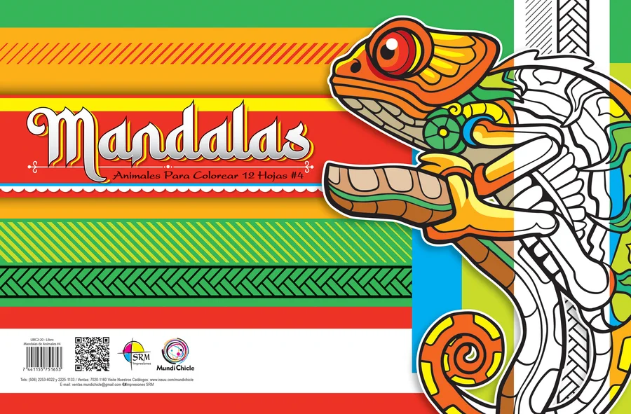Mandalas Animales #4 (LIBC2-20) — Mandala con motivos de animales para relajación, concentración y arte.