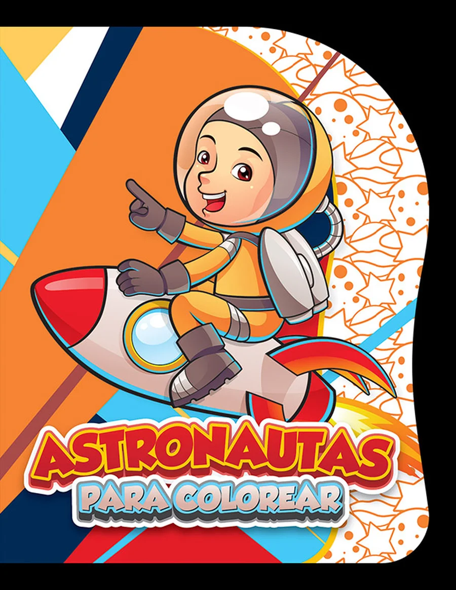 Astronautas Troquelado (LIBCT-04) — Libro de colorear con formas troqueladas en siluetas de astronautas.