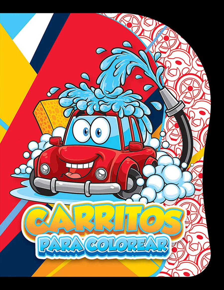 Carritos Troquelado (LIBCT-07) — Libro de colorear con formas troqueladas en siluetas de carritos.