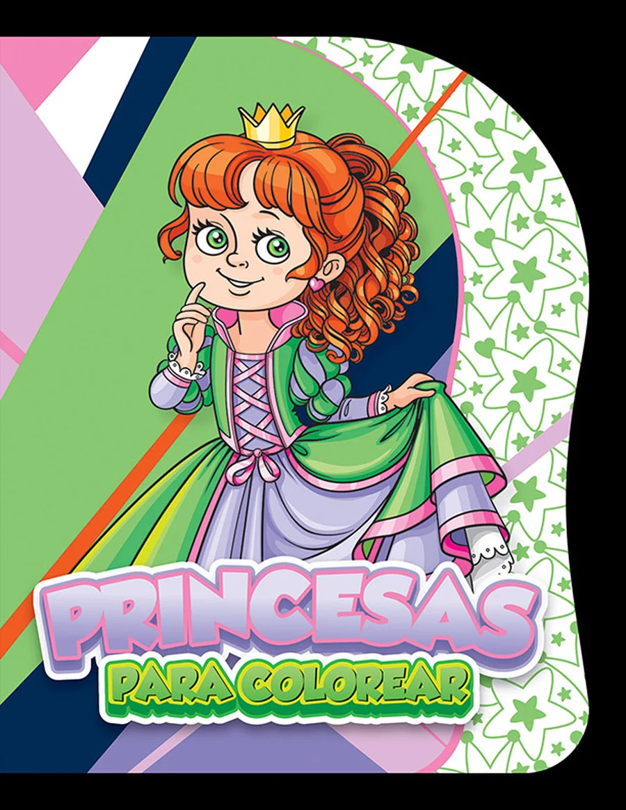 Princesas Troquelado (LIBCT-08) — Libro de colorear con formas troqueladas en siluetas de princesas.