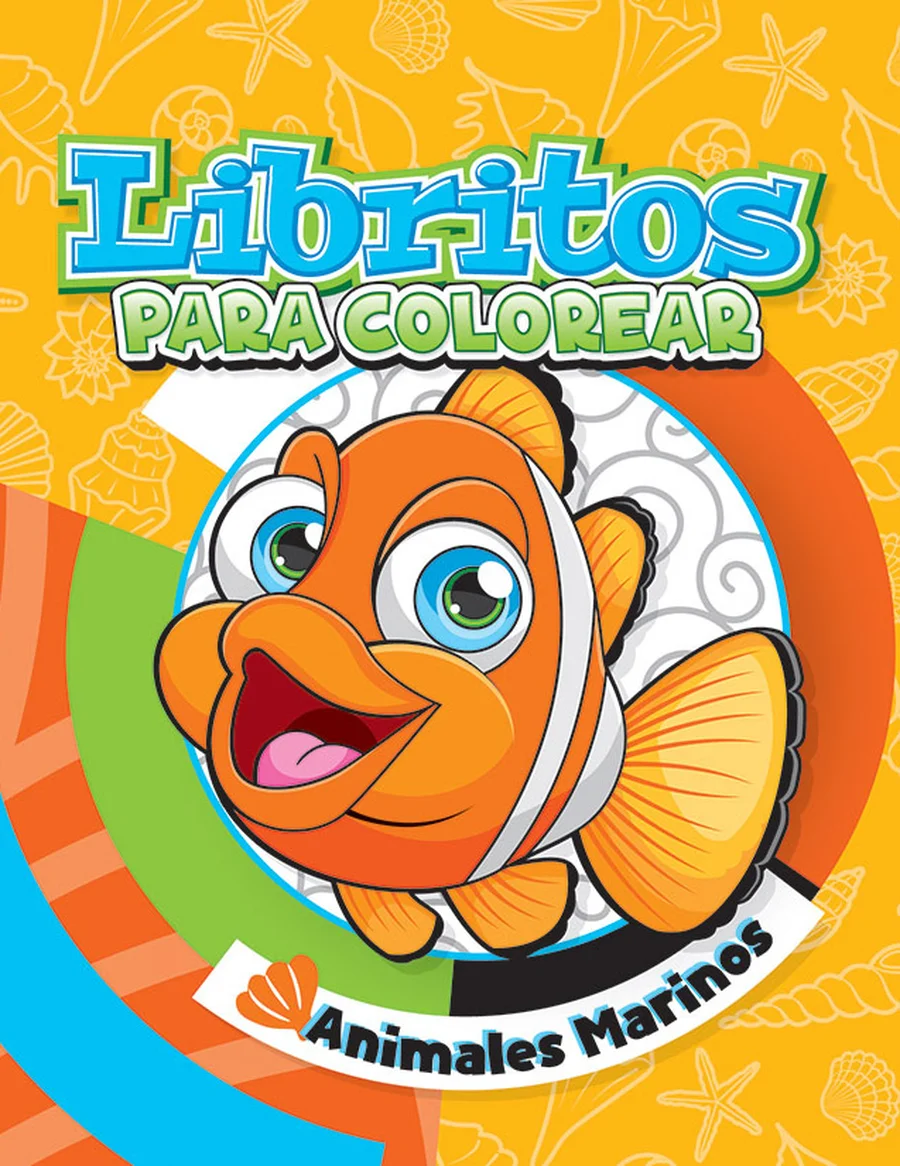 Librito Animales Marinos (Libritos #5) — Librito de colorear compacto, ideal para paquetes escolares y regalos pequeños.