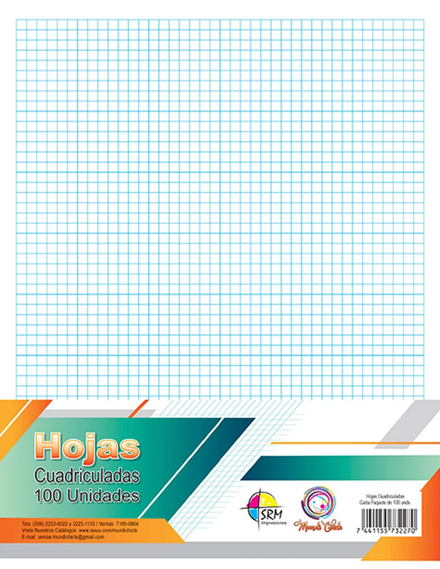 Paquete Hojas Cuadriculadas — Paquete de hojas sueltas cuadriculadas para estudio.