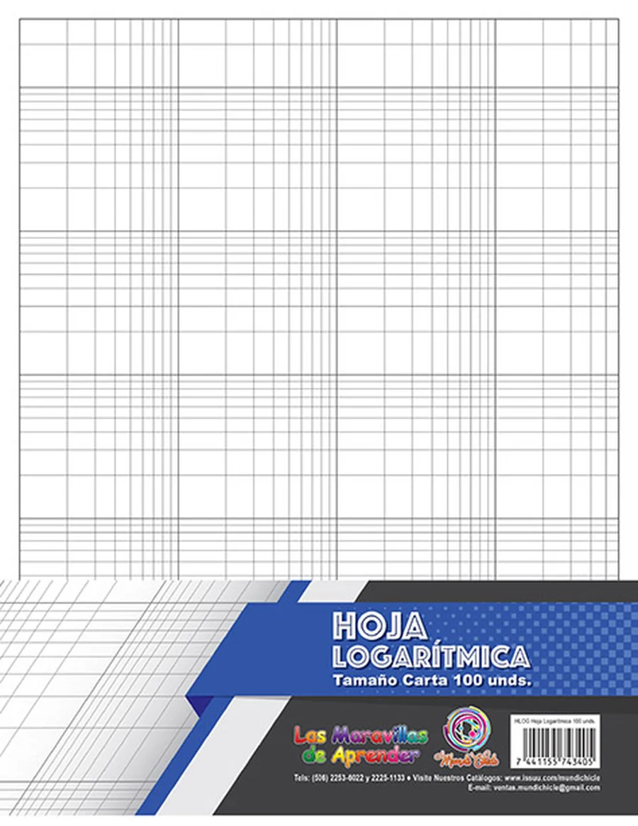 Paquete Hojas Logarítmicas — Hojas con cuadrícula logarítmica para ingeniería y gráficos numéricos.