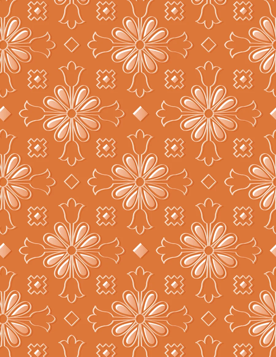 Papel Satinado Diseño PSD03 Naranja — Papel satinado con diseño estampado, color naranja.