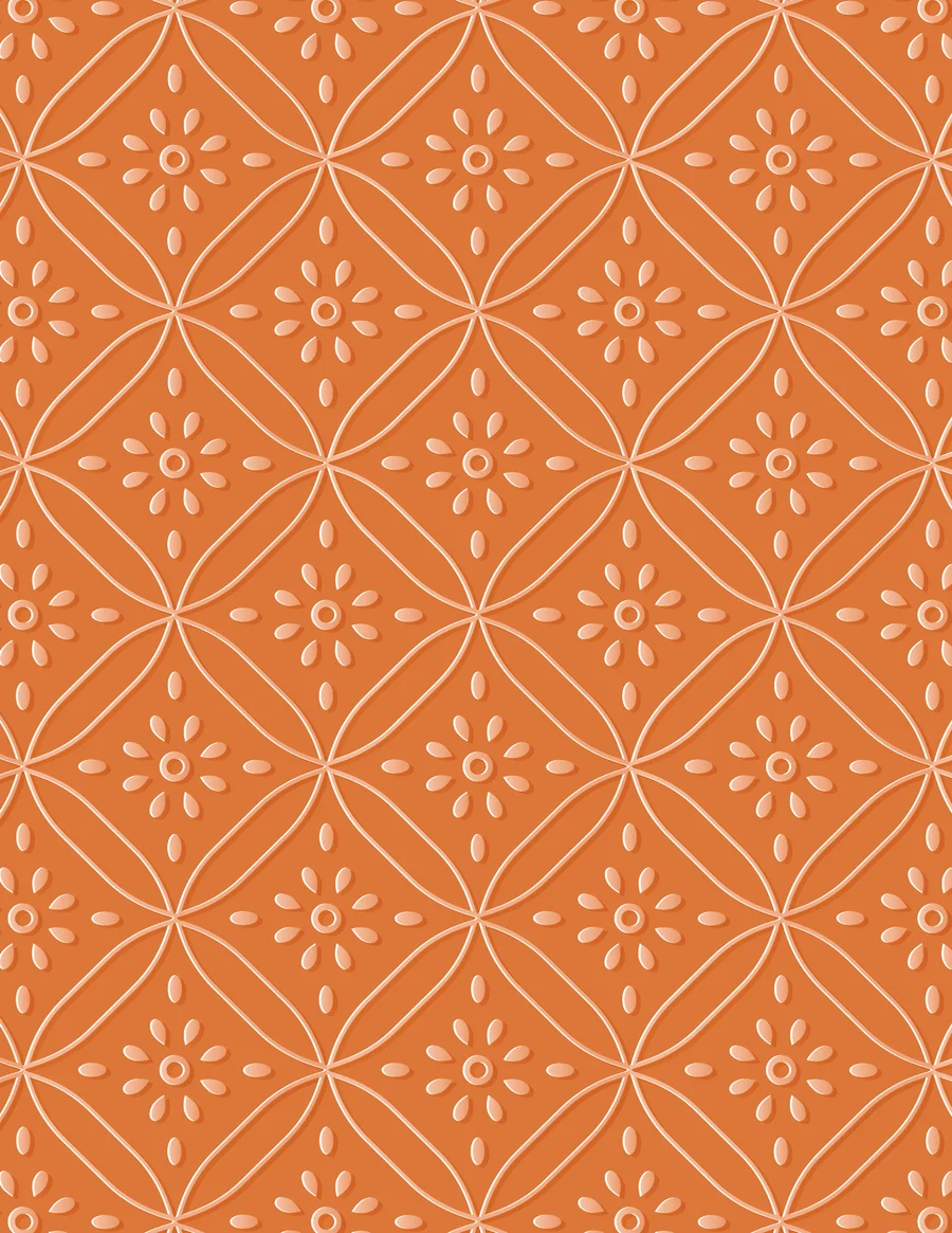 Papel Satinado Diseño PSD06 Naranja — Papel satinado con diseño estampado, color naranja.