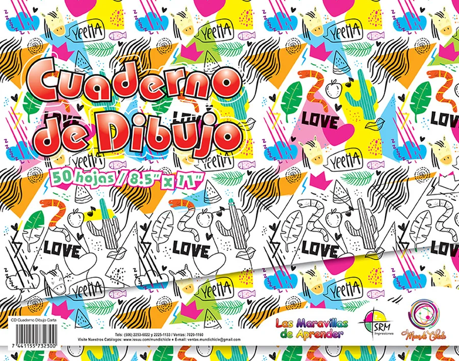 Cuaderno de Dibujo Carta CD33 — Hojas en blanco de gramaje superior para bocetos y dibujo libre, tamaño carta.