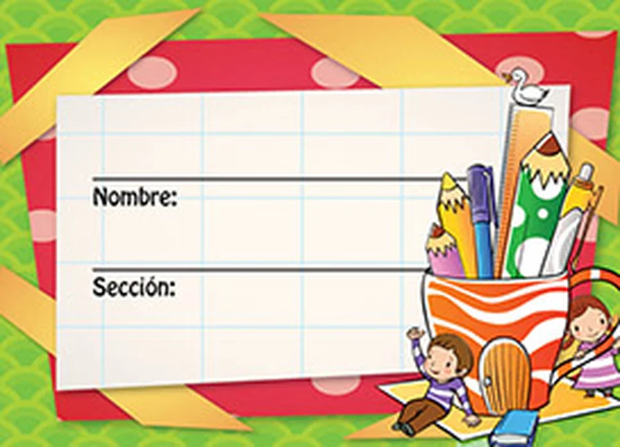 Gafete Escolar Lapices — Gafete escolar decorativo con diseño de lapices, ideal para identificación de estudiantes.