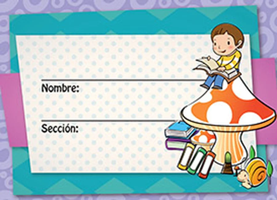 Gafete Escolar Leyendo — Gafete escolar decorativo con diseño de leyendo, ideal para identificación de estudiantes.