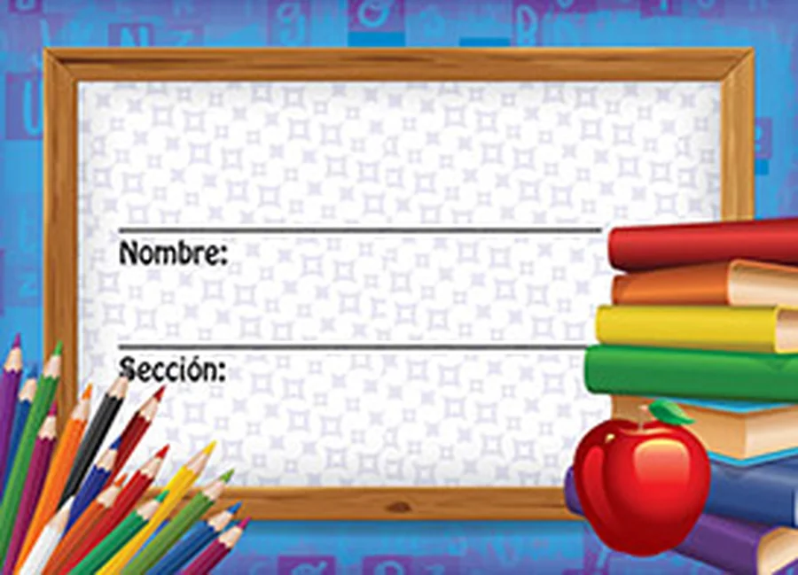 Gafete Escolar Pizarron — Gafete escolar decorativo con diseño de pizarron, ideal para identificación de estudiantes.