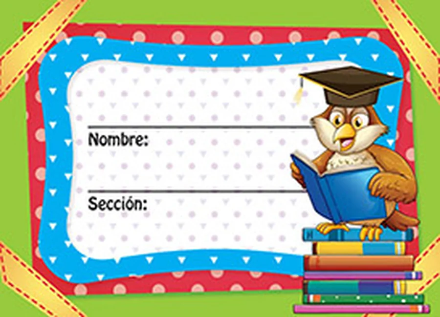 Gafete Escolar Buho maestro — Gafete escolar decorativo con diseño de buho maestro, ideal para identificación de estudiantes.