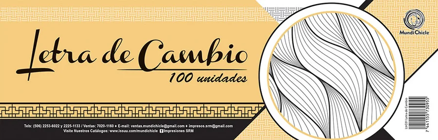 Letra de Cambio LtrC01 — Formato de letra de cambio para uso comercial.