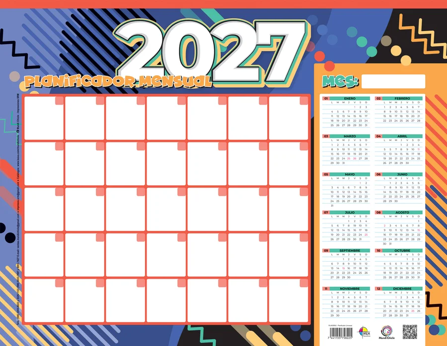 Planificador de Escritorio PLANGRNU 09 — Planificador de escritorio para organización de tareas y pendientes.