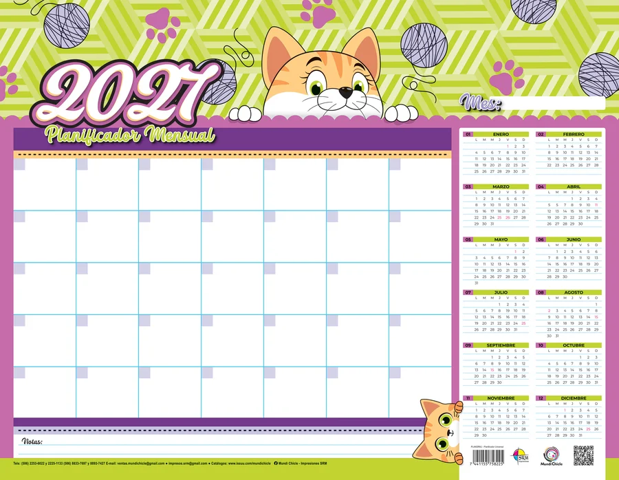 Planificador de Escritorio PLANGRNU 14 — Planificador de escritorio para organización de tareas y pendientes.