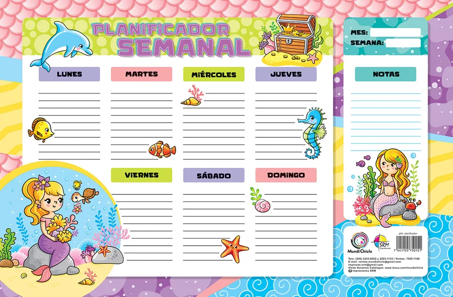 Planificador Semanal 11x17 PLST-11 — Planificador semanal tamaño 11x17 para organización de tareas y pendientes.