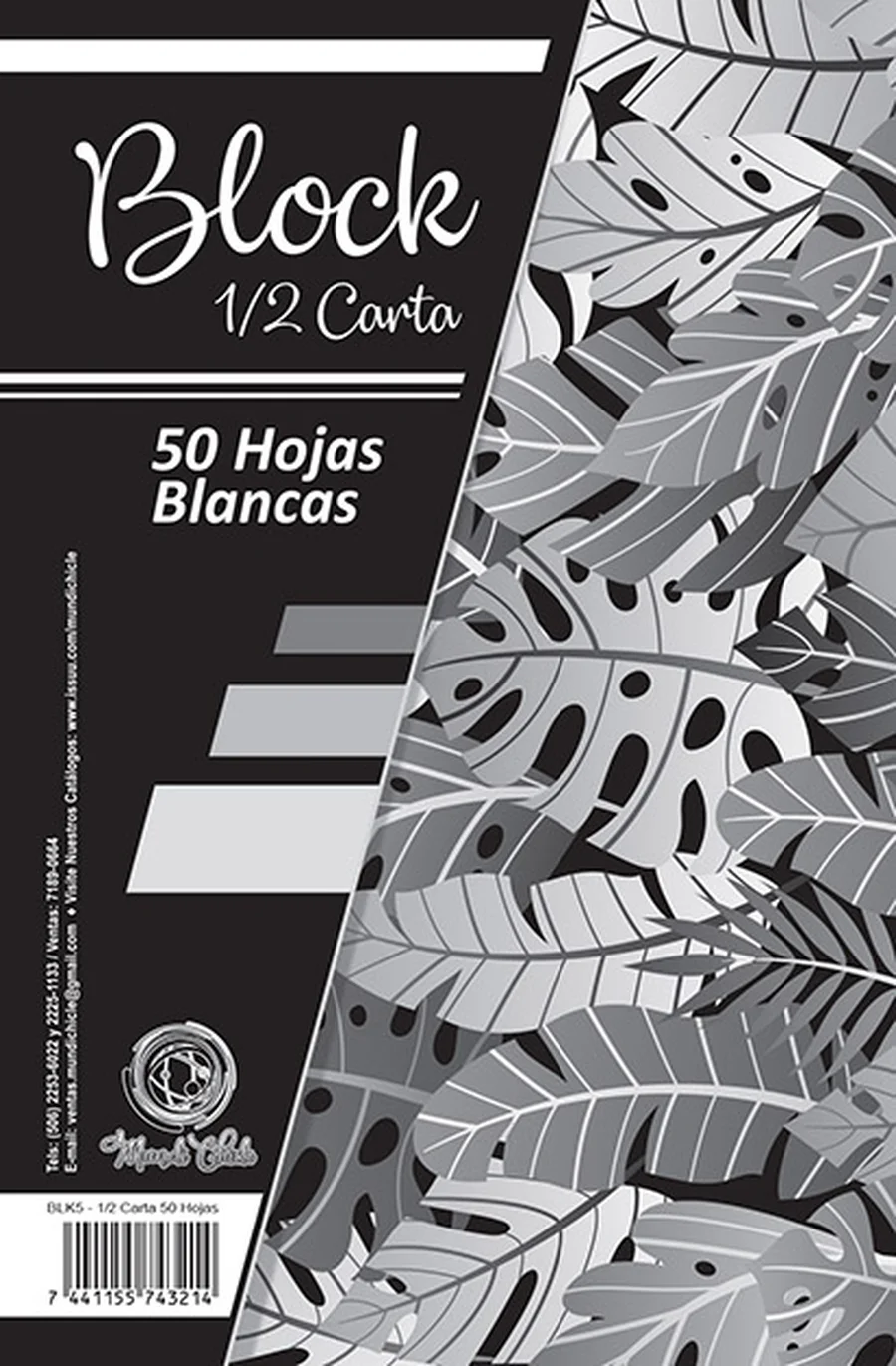Block Medio Carta BLK05 — Block de hojas tamaño media carta, diseño BLK05.