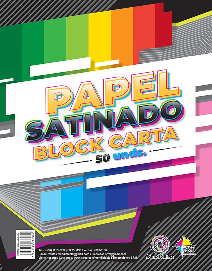 Block Satinado Carta — Block de papel satinado tamaño carta.