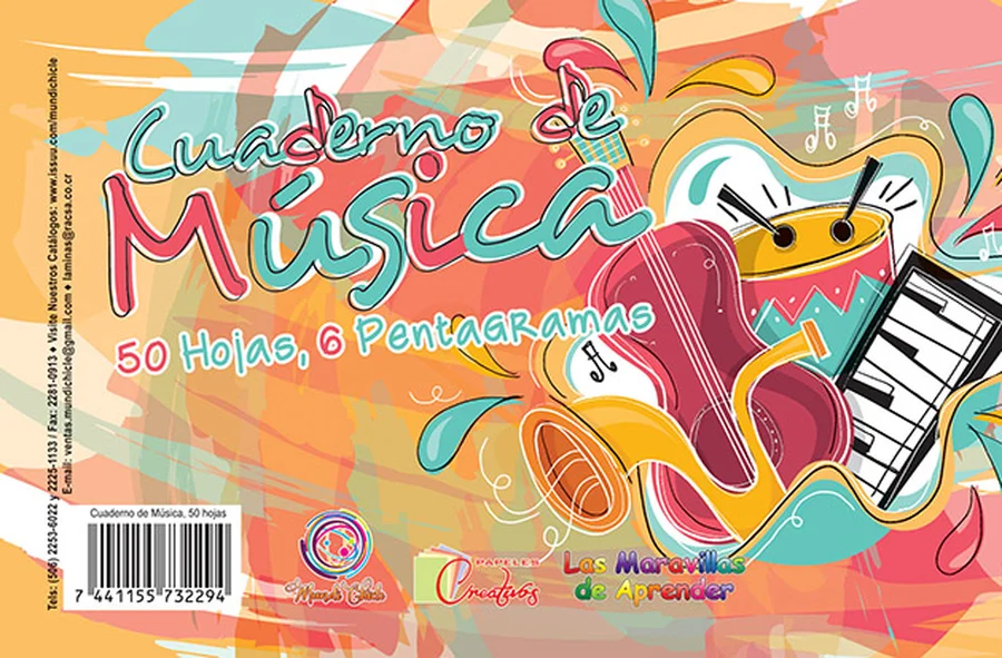 Cuaderno de Música Media Carta MUS 05 — Pentagramas impresos con máxima precisión para estudiantes y profesores de música.