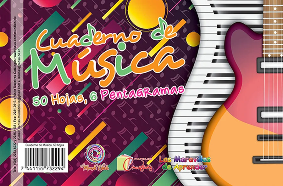 Cuaderno de Música Media Carta MUS 06 — Pentagramas impresos con máxima precisión para estudiantes y profesores de música.