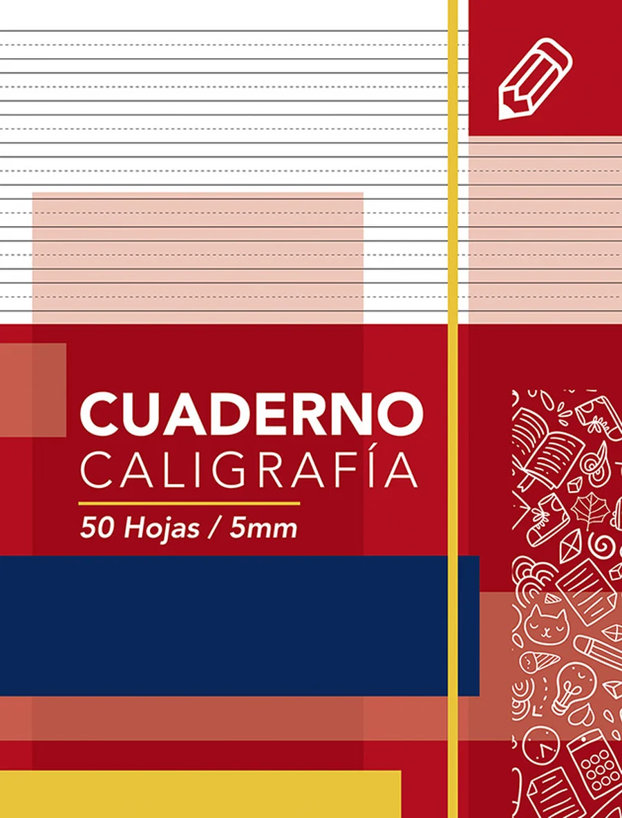 Caligrafía 5mm Carta 01 — Cuaderno de caligrafía de 5mm, tamaño carta, para practicar letra cursiva.