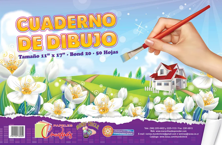 Cuaderno de Dibujo 11x17 CD05 — Hojas en blanco de gramaje superior para bocetos y dibujo libre, tamaño 11x17.