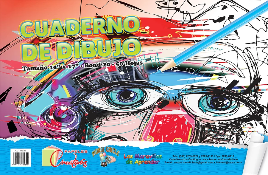 Cuaderno de Dibujo 11x17 CD14 — Hojas en blanco de gramaje superior para bocetos y dibujo libre, tamaño 11x17.