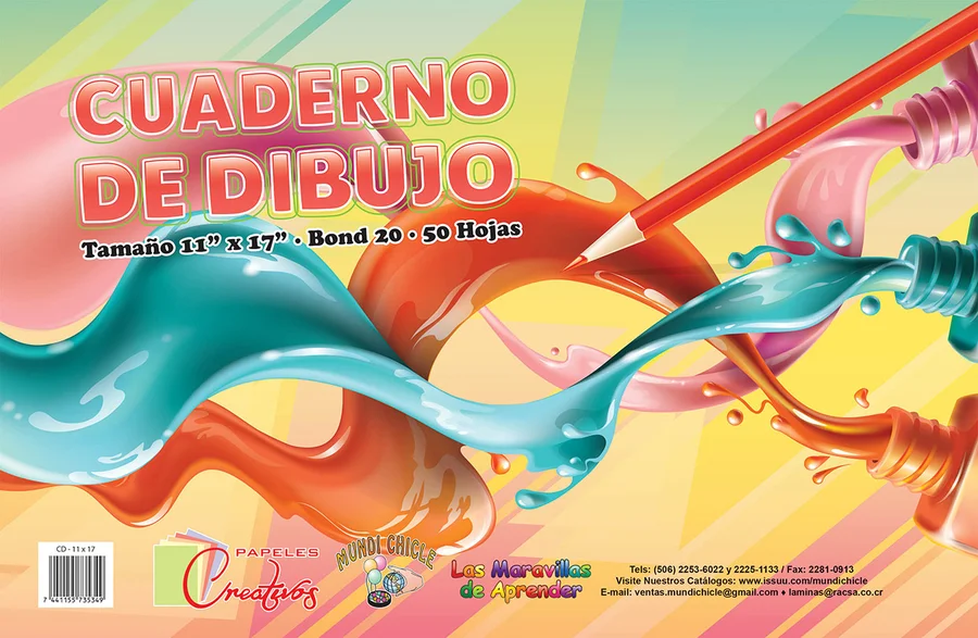 Cuaderno de Dibujo 11x17 CD17 — Hojas en blanco de gramaje superior para bocetos y dibujo libre, tamaño 11x17.