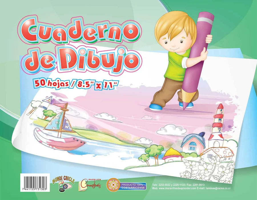 Cuaderno de Dibujo Carta CD01 — Hojas en blanco de gramaje superior para bocetos y dibujo libre, tamaño carta.