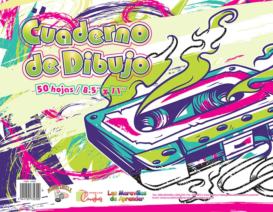Cuaderno de Dibujo Carta CD08 — Hojas en blanco de gramaje superior para bocetos y dibujo libre, tamaño carta.