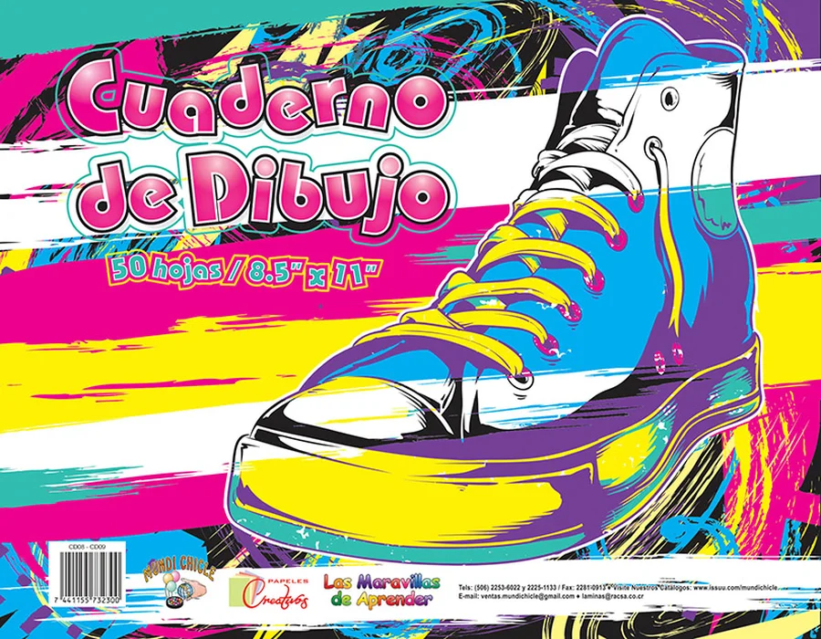 Cuaderno de Dibujo Carta CD09 — Hojas en blanco de gramaje superior para bocetos y dibujo libre, tamaño carta.