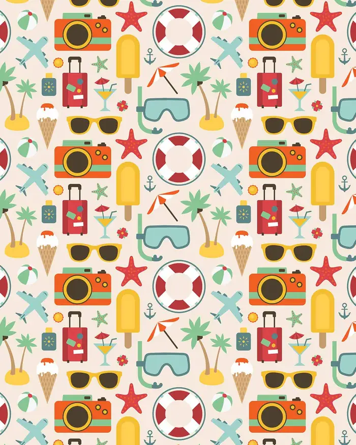 De Vacaciones — Papel de regalo con motivo de de vacaciones, disponible en nuestra colección de papel de regalo.