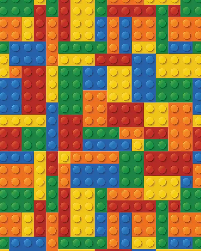 Legos — Papel de regalo con motivo de legos, pensado para destacar en tu vitrina.