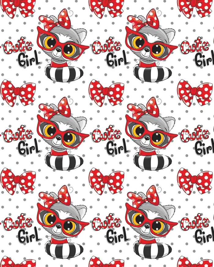 Mapaches y Lazos — Papel de regalo con motivo de mapaches y lazos, ideal para regalos de toda ocasión.