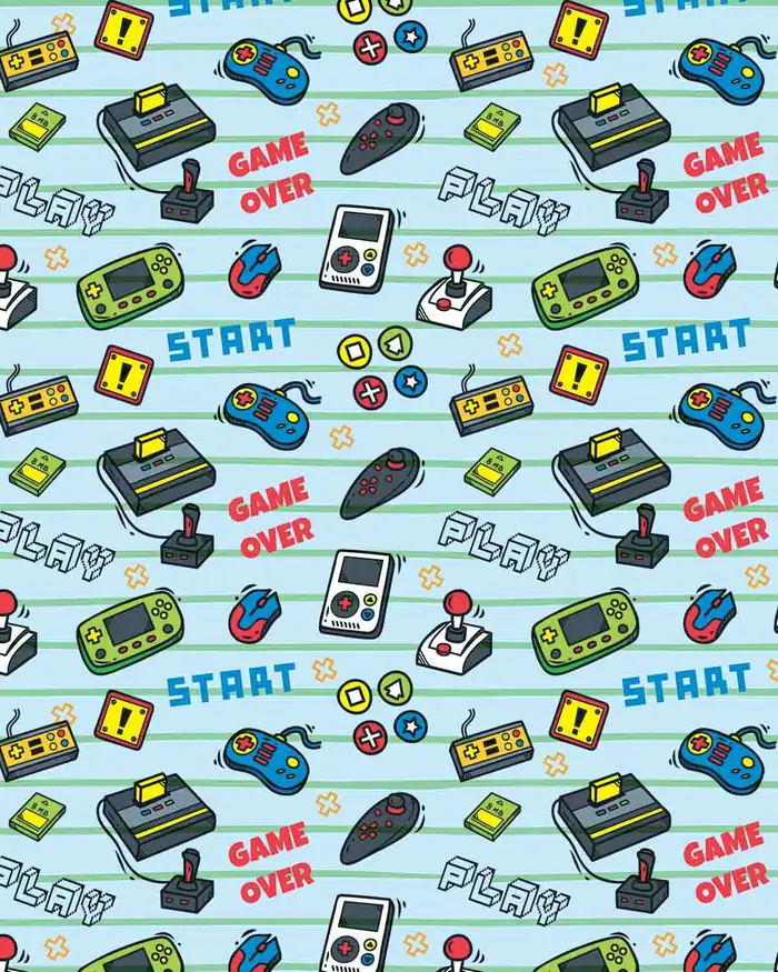 Video Games — Papel de regalo con motivo de video games, pensado para destacar en tu vitrina.