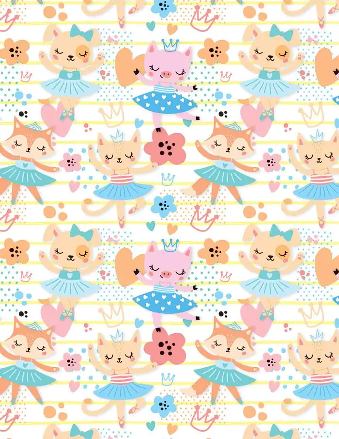 Bailarinas — Papel de regalo con motivo de bailarinas, disponible en nuestra colección de papel de regalo.