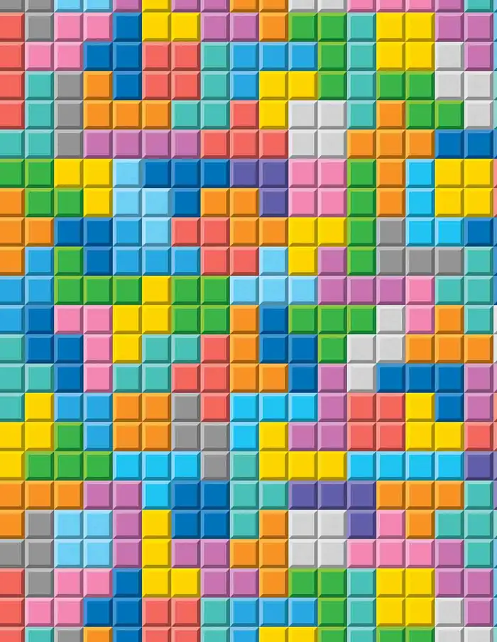 Tetris — Papel de regalo con motivo de tetris, pensado para destacar en tu vitrina.