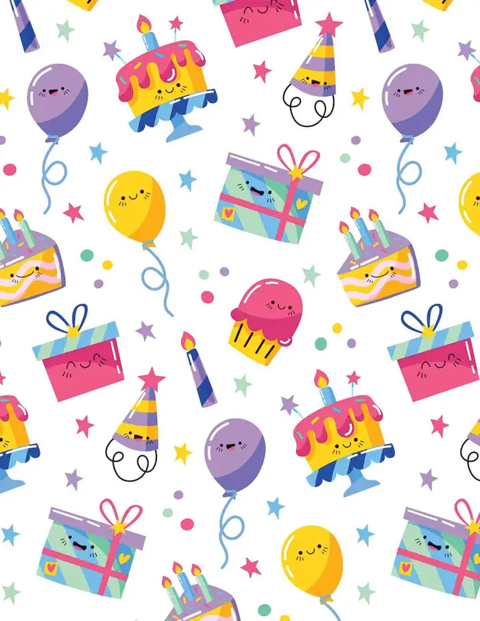 Elementos Felices — Papel de regalo con motivo de elementos felices, un diseño versátil para tu negocio.