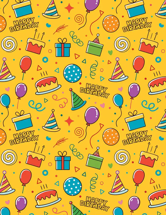 Happy Birthday — Papel de regalo con motivo de happy birthday, perfecto para envolver cualquier regalo.