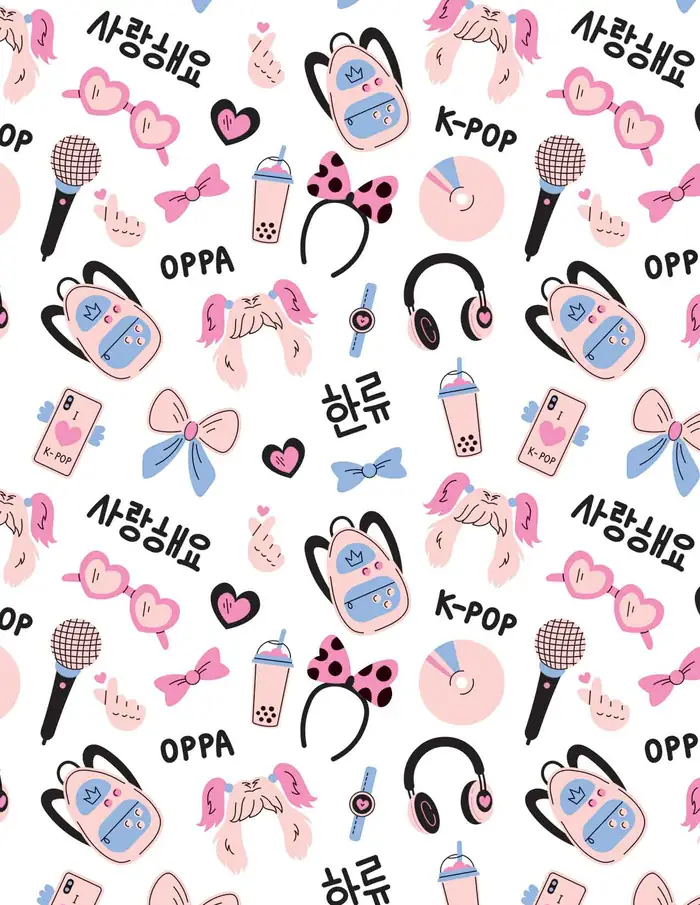 Elementos K-Pop — Papel de regalo con motivo de elementos k-pop, disponible en nuestra colección de papel de regalo.