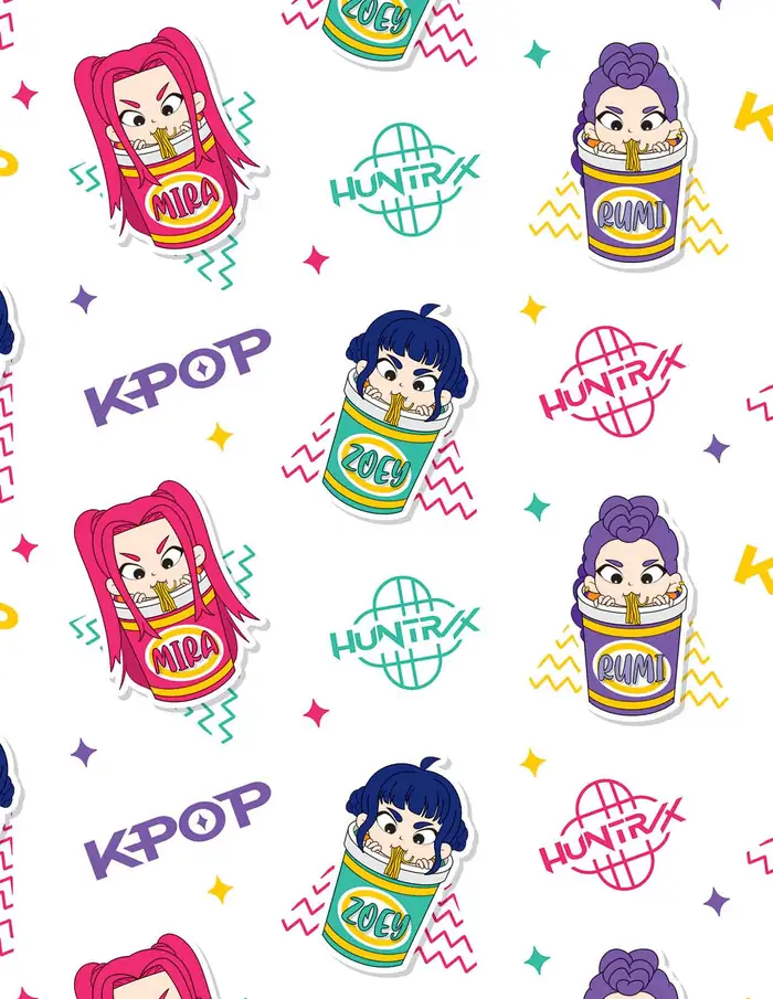 K-Pop Noodles — Papel de regalo con motivo de k-pop noodles, ideal para regalos de toda ocasión.