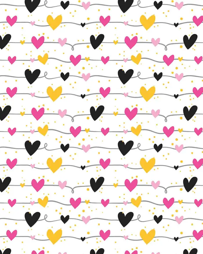 Corazones y Colochos — Papel de regalo con motivo de corazones y colochos, ideal para regalos de toda ocasión.