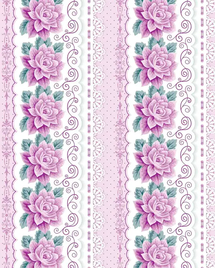 Flores y Encaje — Papel de regalo con motivo de flores y encaje, ideal para regalos de toda ocasión.