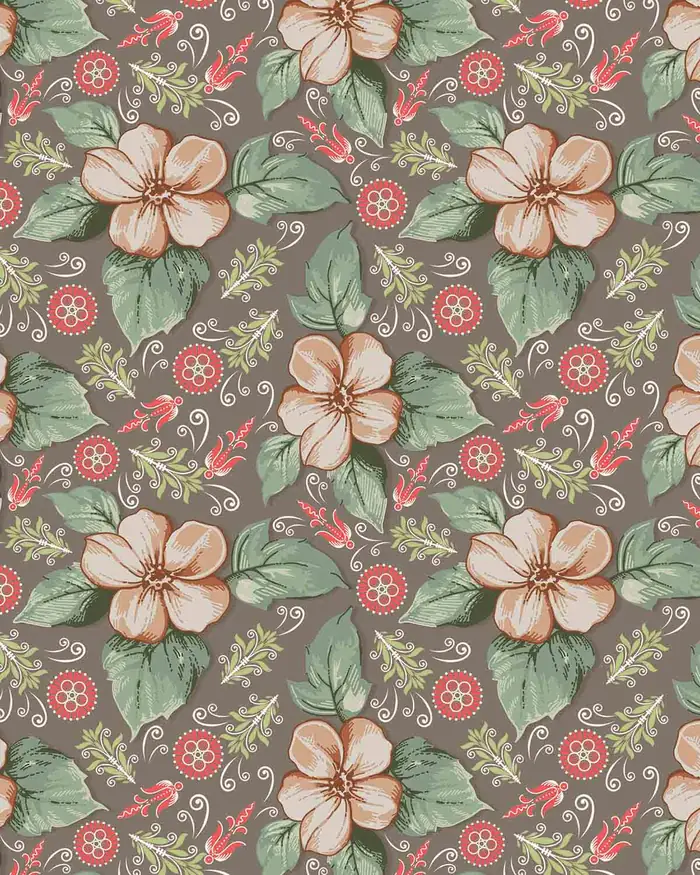 Flores Elegantes — Papel de regalo con motivo de flores elegantes, disponible en nuestra colección de papel de regalo.