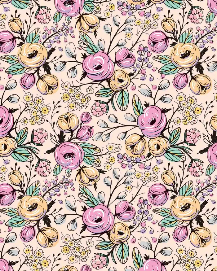 Flores Añejadas — Papel de regalo con motivo de flores añejadas, perfecto para envolver cualquier regalo.