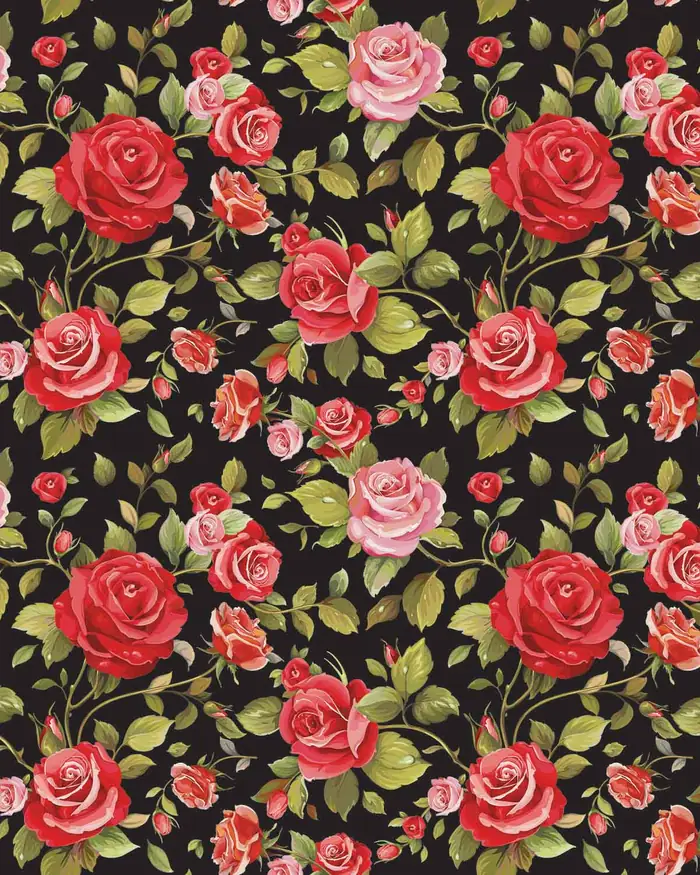 Rosas Sobrias — Papel de regalo con motivo de rosas sobrias, disponible en nuestra colección de papel de regalo.