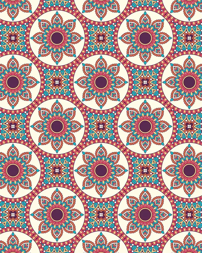 Mandalas y Hojas — Papel de regalo con motivo de mandalas y hojas, ideal para regalos de toda ocasión.