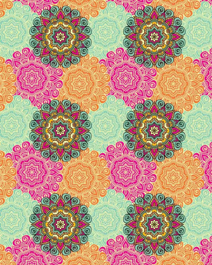 Mandalas Full Color — Papel de regalo con motivo de mandalas full color, un diseño versátil para tu negocio.