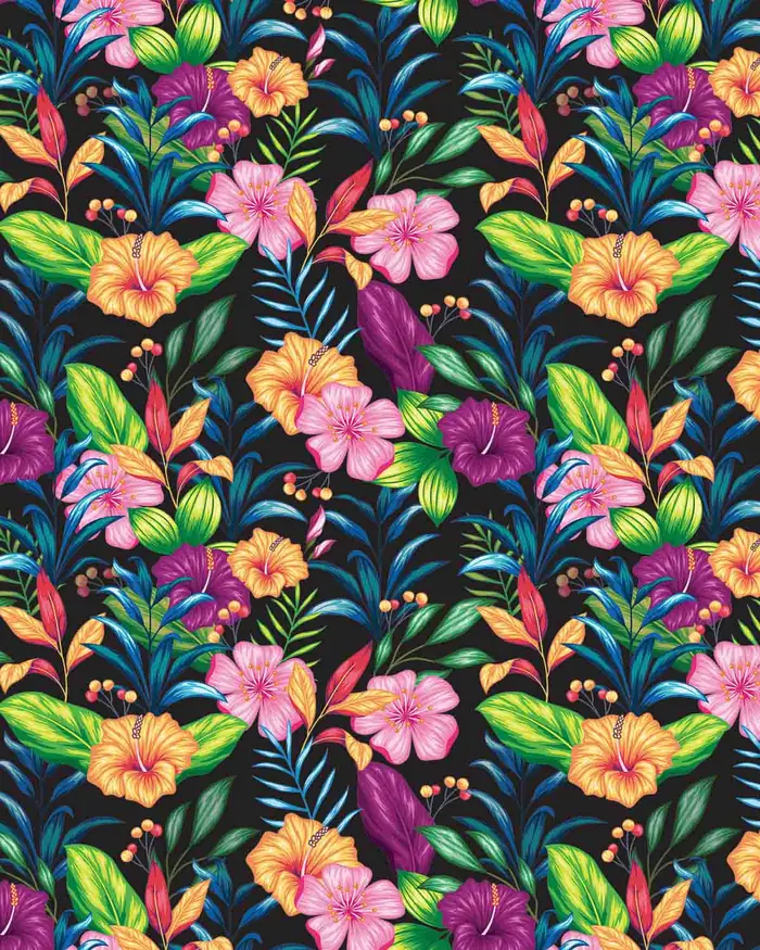 Flores Tropicales 01 — Papel de regalo con motivo de flores tropicales 01, disponible en nuestra colección de papel de regalo.
