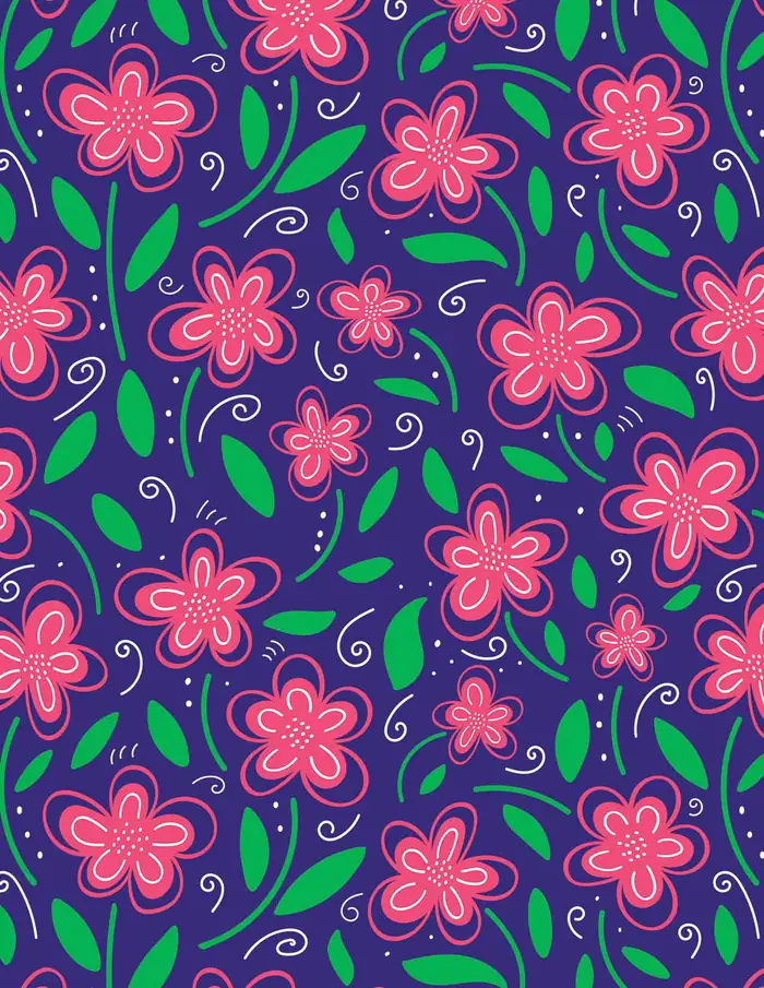 Florecitas Estilizadas — Papel de regalo con motivo de florecitas estilizadas, disponible en nuestra colección de papel de regalo.